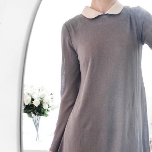 Grey Dress With Peter Pan Collar - Picture 5 of 5